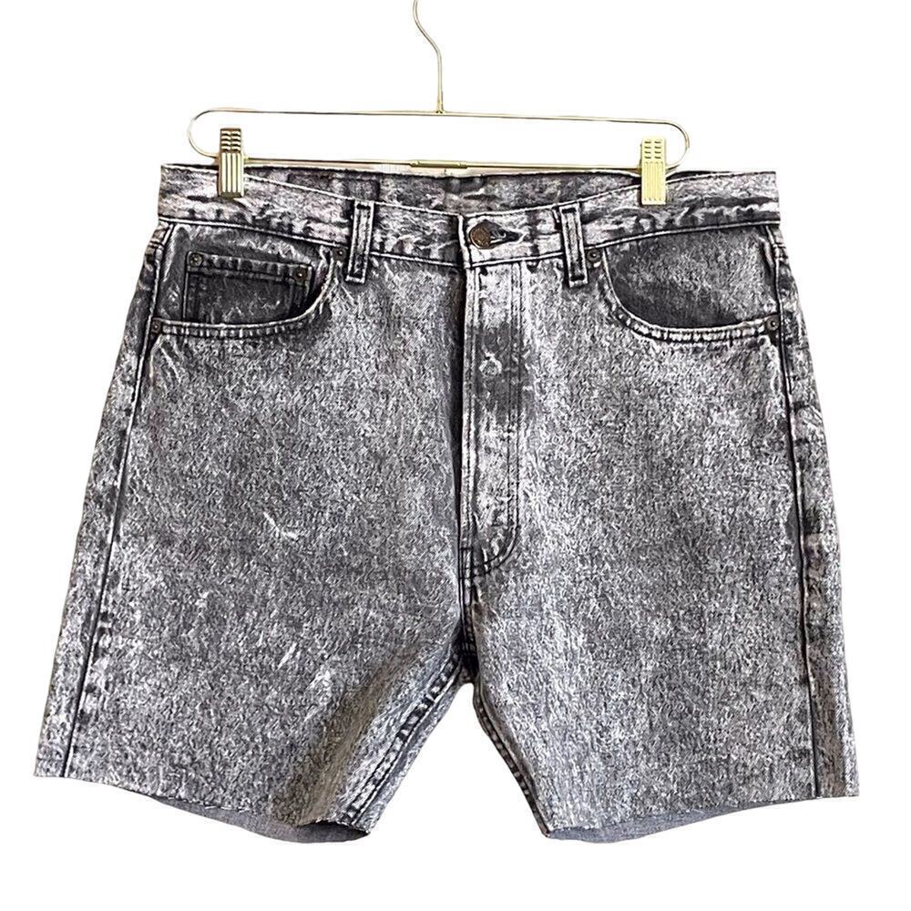 Vintage Levi Black Acid Wash Women's Jean‎ Shorts SZ 36/14 Western Denim